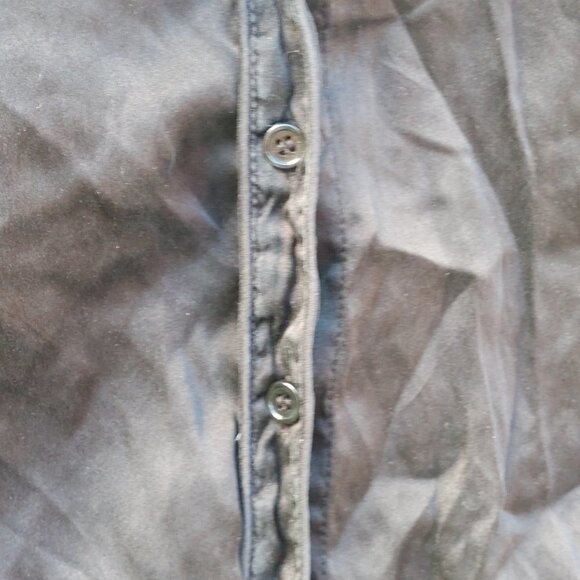 Le Chateau Black Silk Button Up Shirt Women's Size Large - Picture 4 of 8